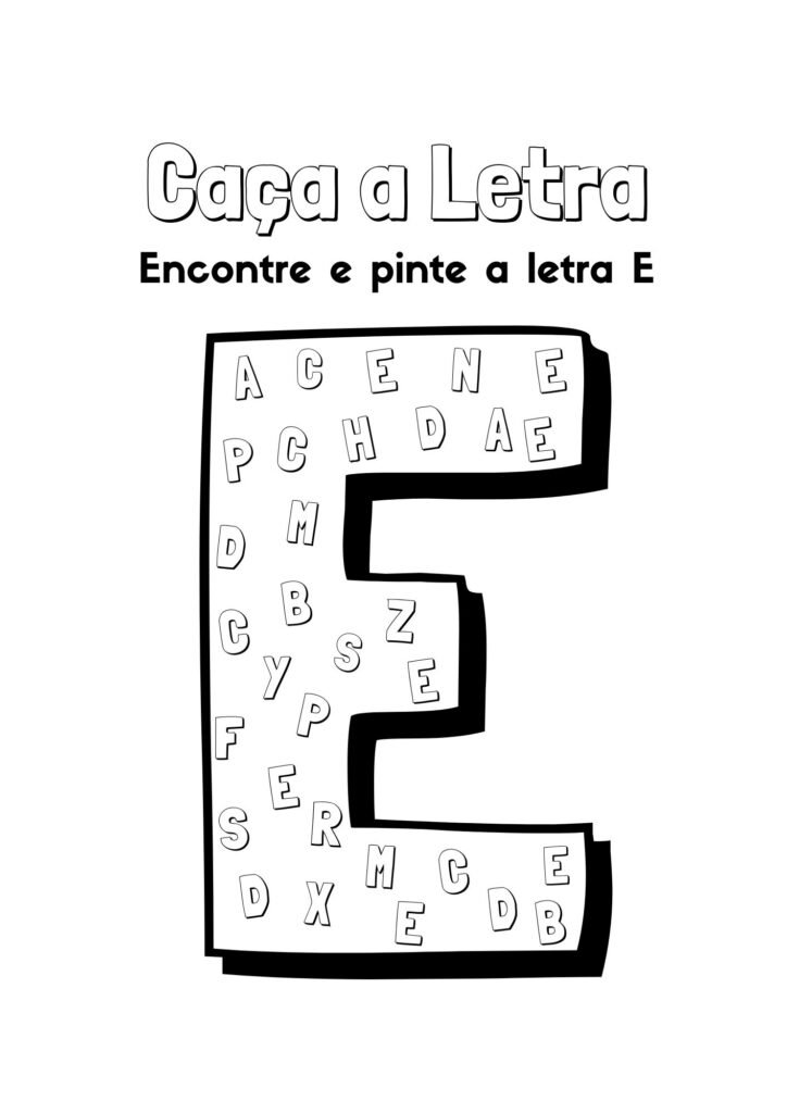 alfabeto para colorir letra e