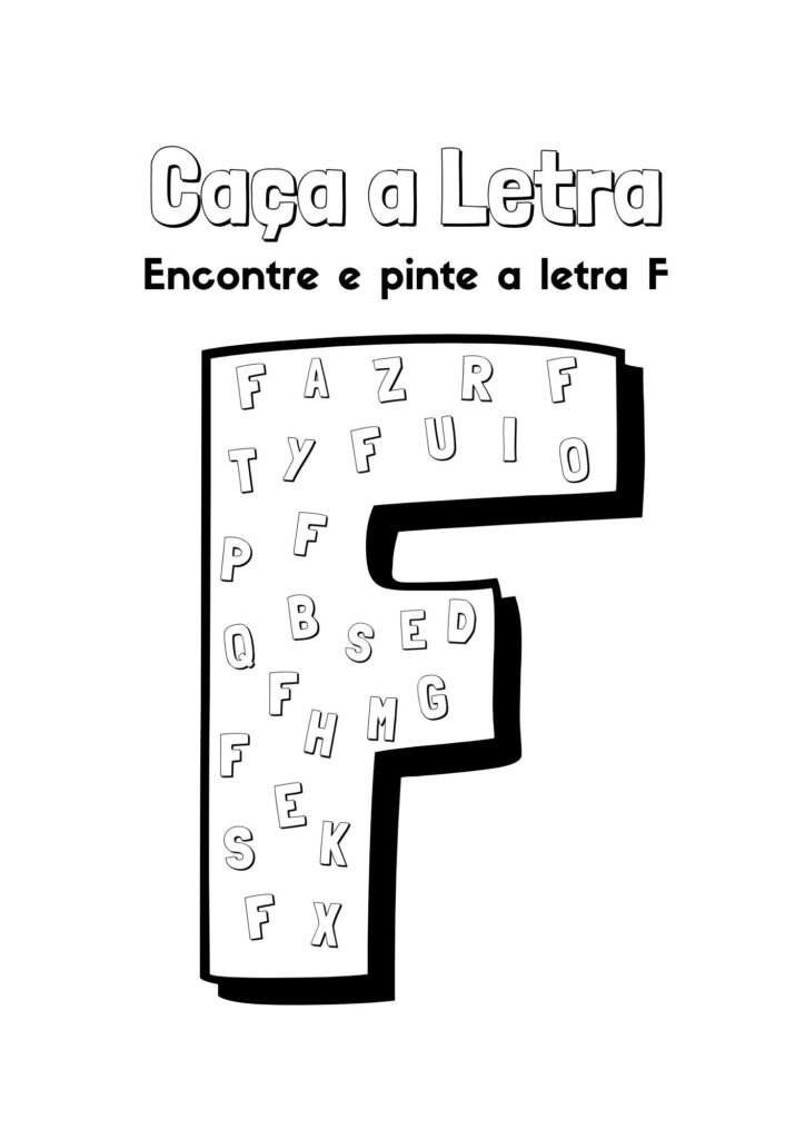 alfabeto para colorir letra f