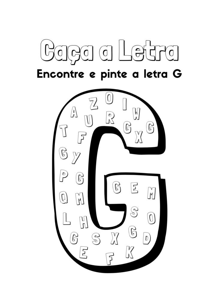 alfabeto para colorir letra g
