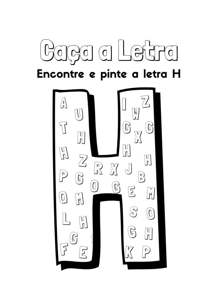 alfabeto para colorir letra h