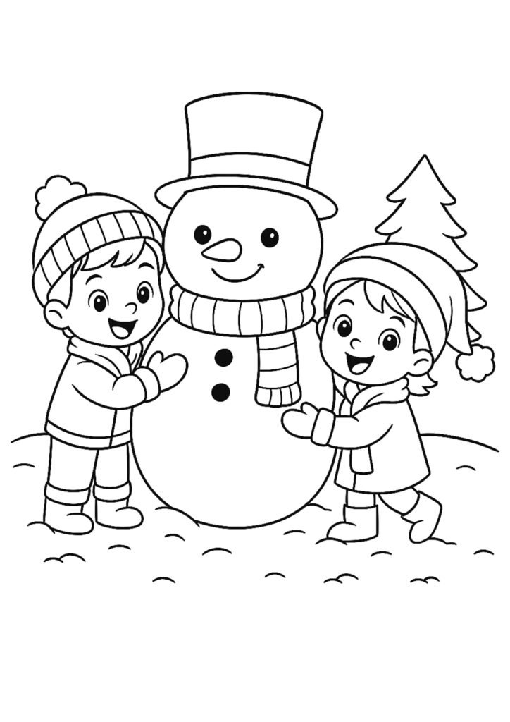 boneco de neve para colorir