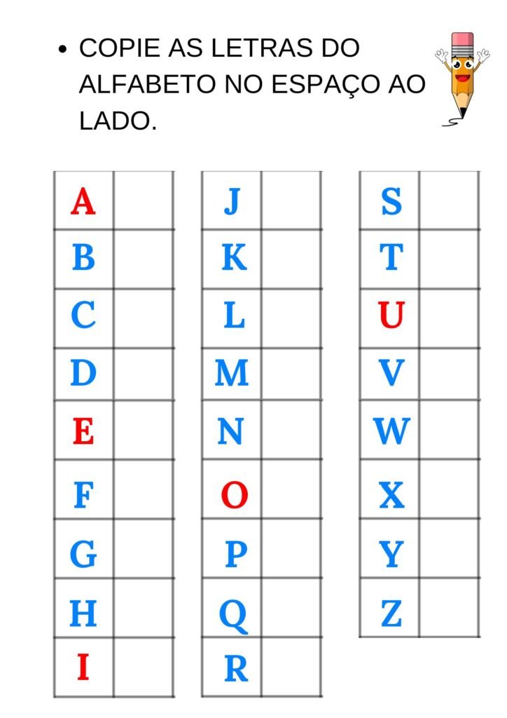 atividades de alfabetização