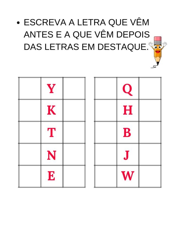 atividades de alfabetização