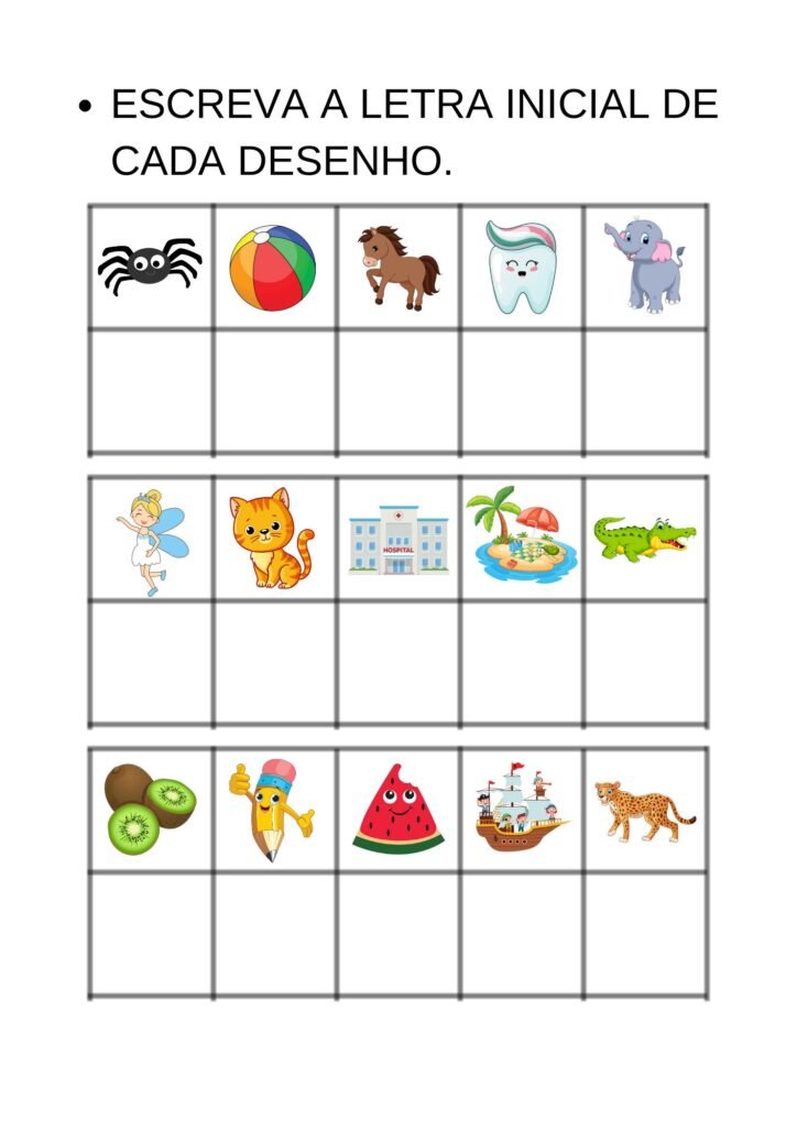 atividades de alfabetização