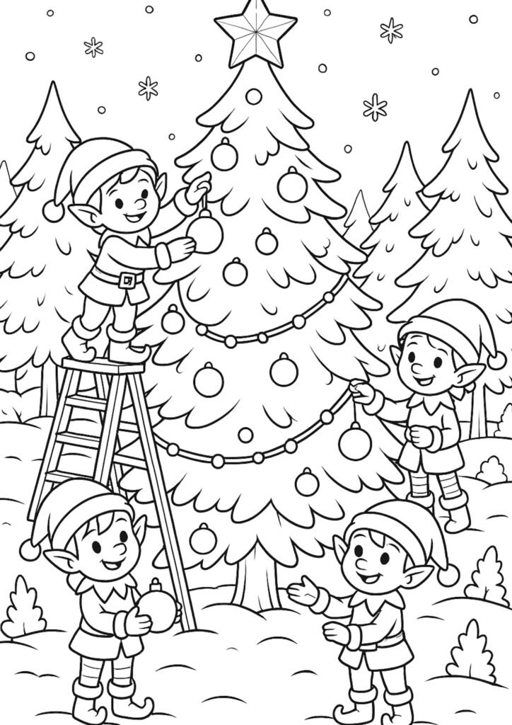 árvore de natal para colorir