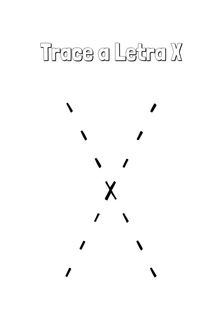 Alfabeto Pontilhado Completo letra X