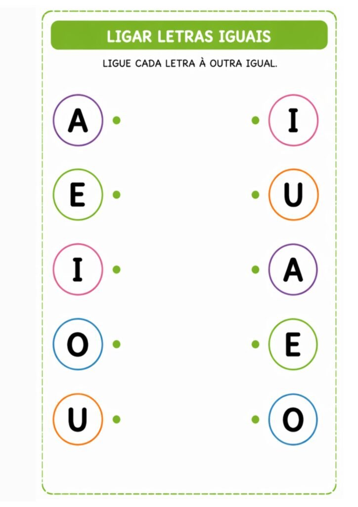 Atividades de ligar vogais