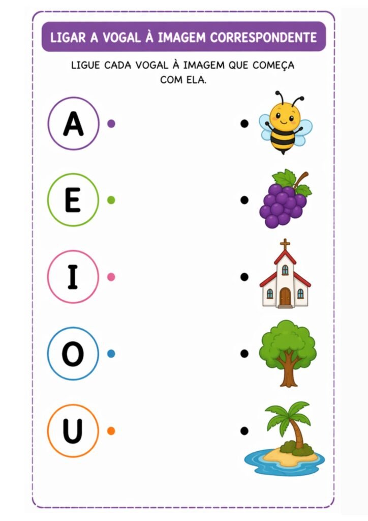 Atividades de ligar vogais