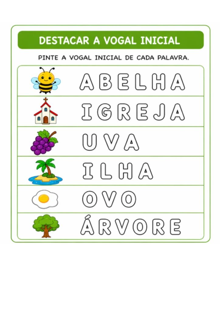 atividades com vogais para imprimir pdf alfabetização infantil