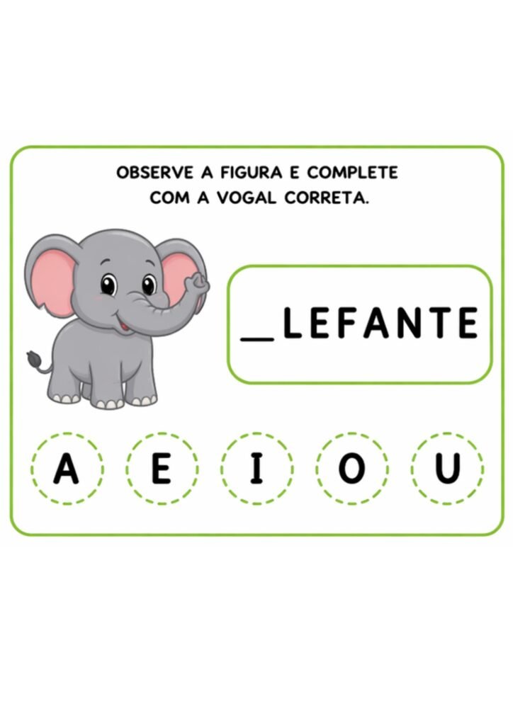 Atividades com vogais e figuras
