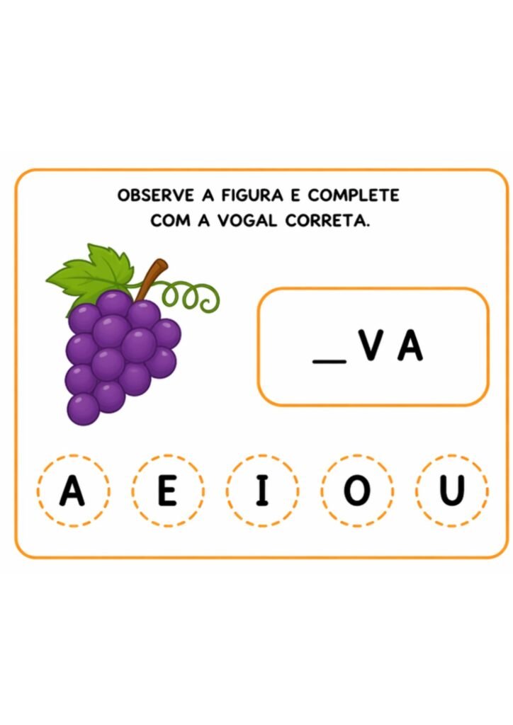 Atividades com vogais e figuras