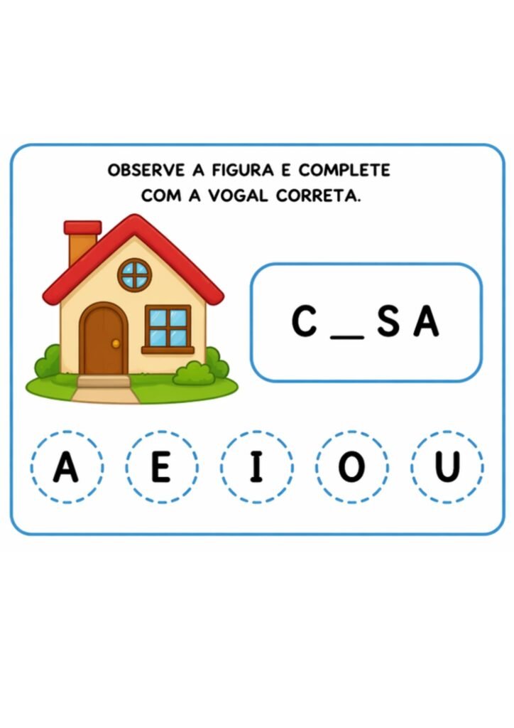 Atividades com vogais e figuras