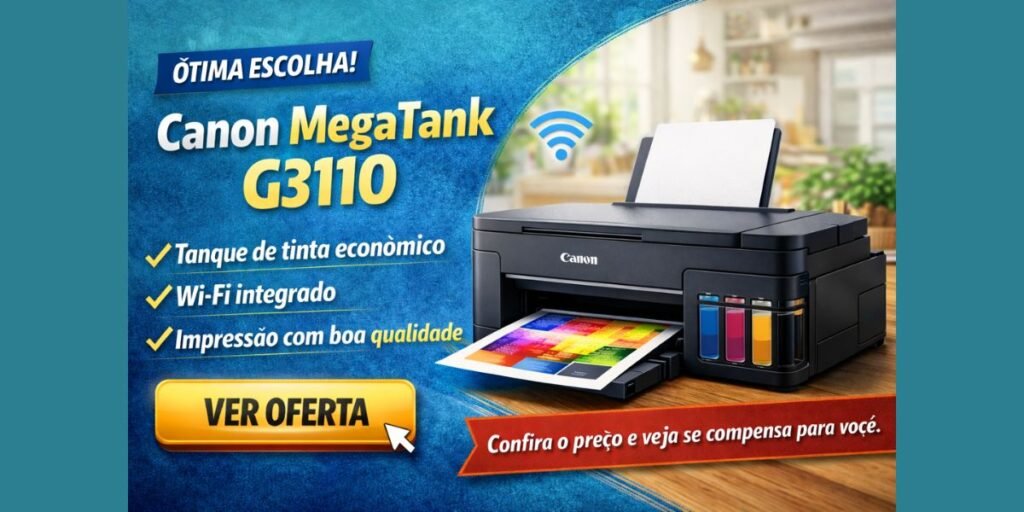 Melhores Impressoras Custo-Benefício para Casa - canon g3110
