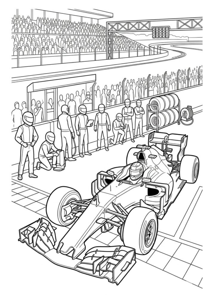 Carro de Fórmula 1 para colorir
