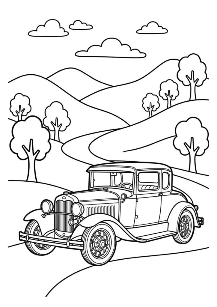 carro antigo para colorir