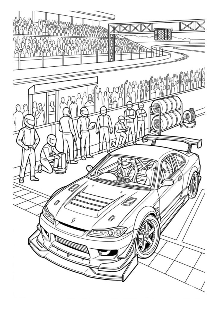 carro de corrida para colorir