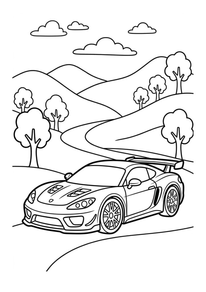 carro esportivo para colorir