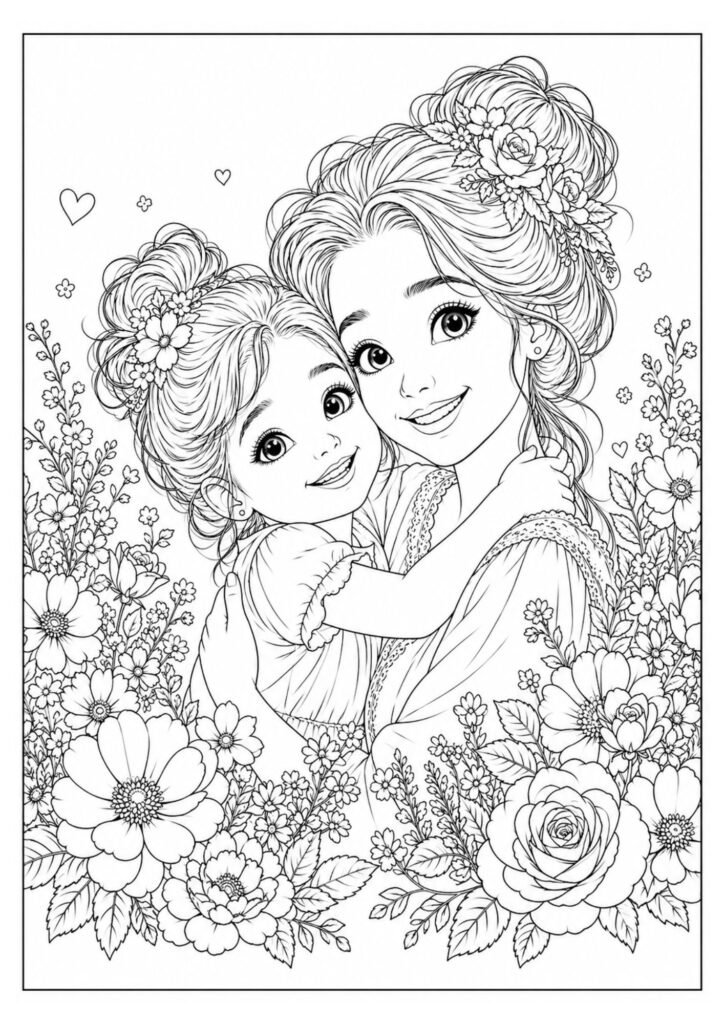 Desenho para colorir dia das mães