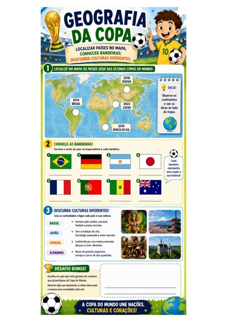 Geografia da Copa – Países, Bandeiras e Culturas do Mundo