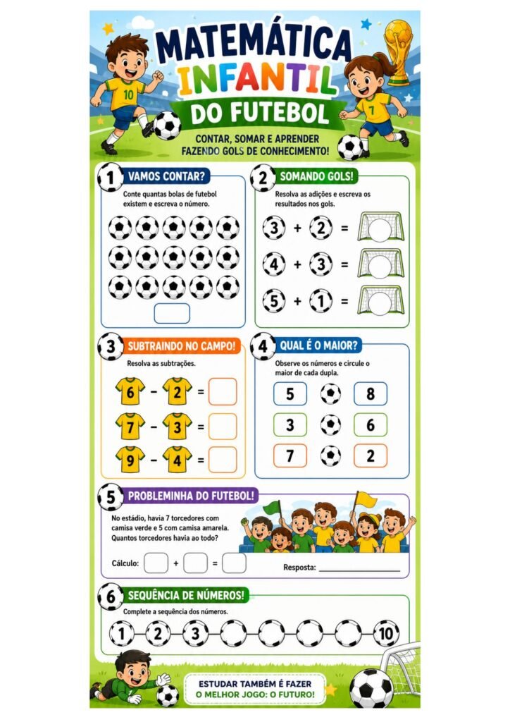 Matemática Infantil do Futebol – Jogos Educativos da Copa