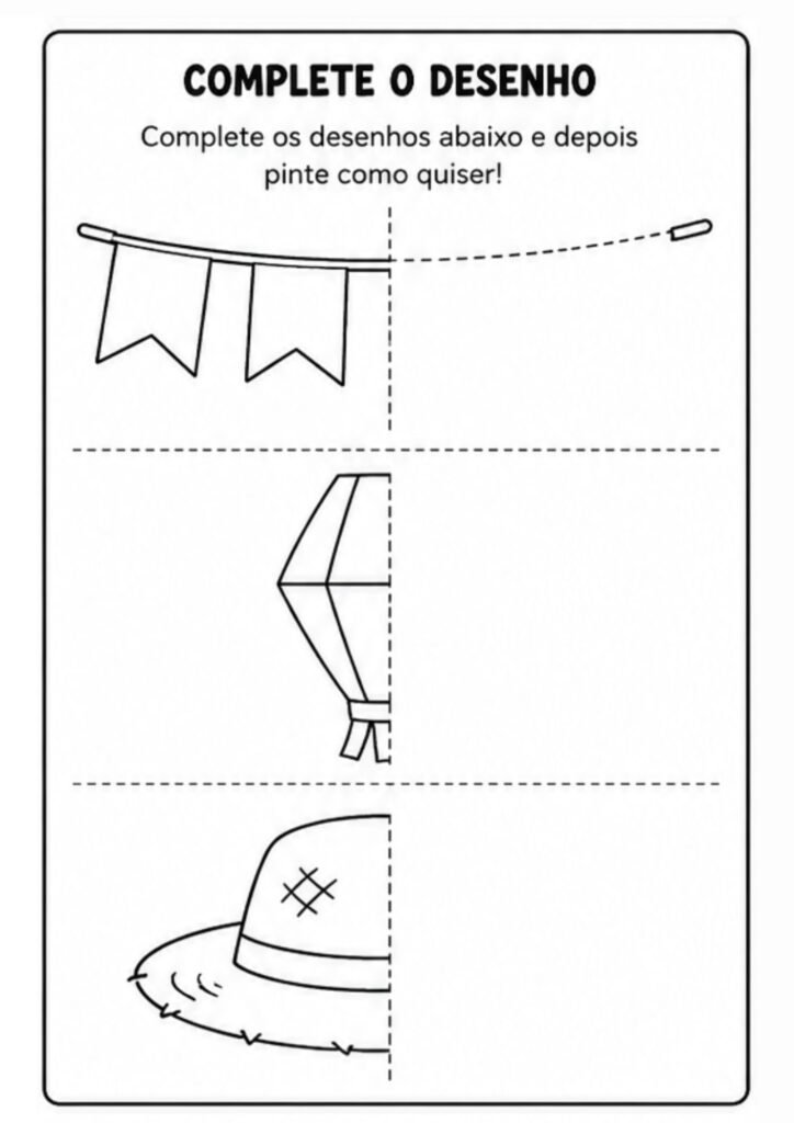 complete o desenho junino