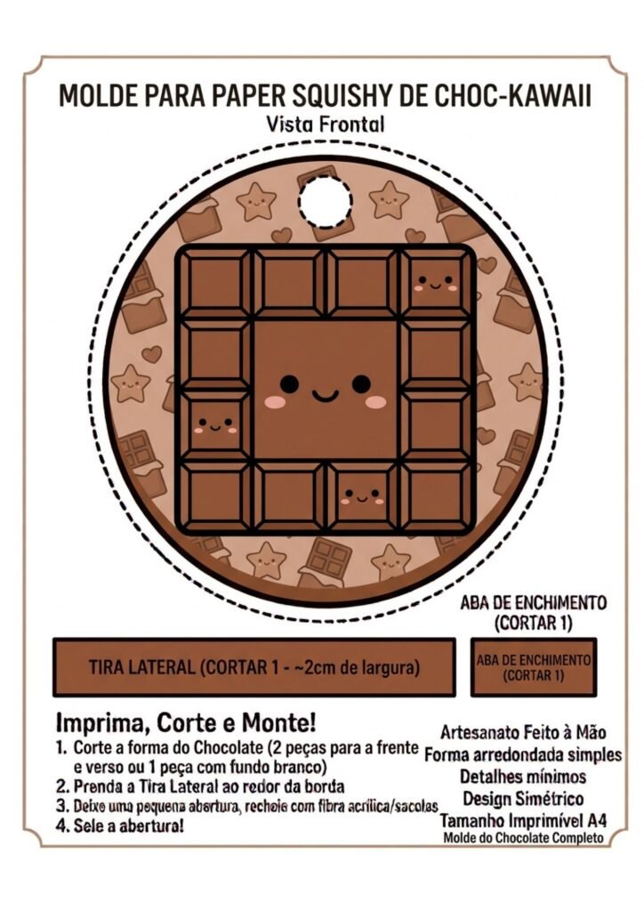 Paper Squishy de Chocolate para Imprimir