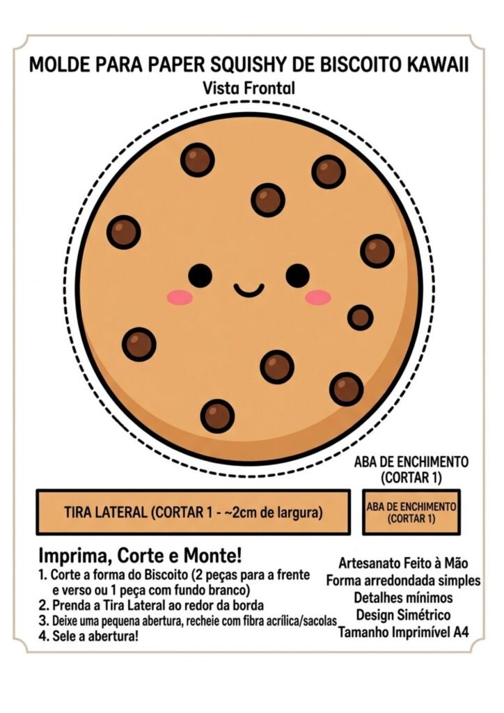 Paper Squishy de Cookie para Imprimir