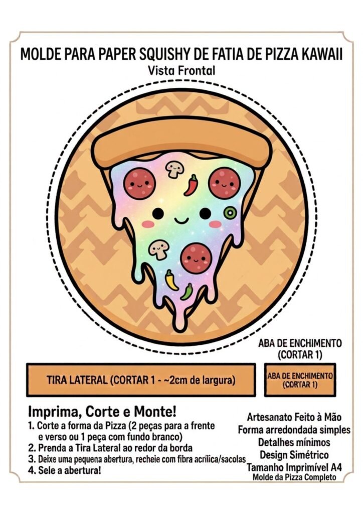 Paper squishy de pizza para imprimir