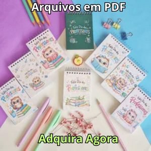 Lembrancinha Arquivo Digital Caderninho Dia dos Professores