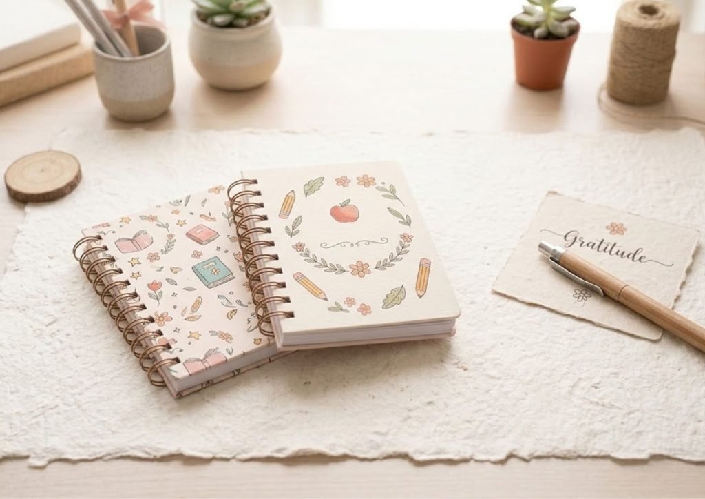 Mini cadernos personalizados para lembrancinha do Dia dos Professores